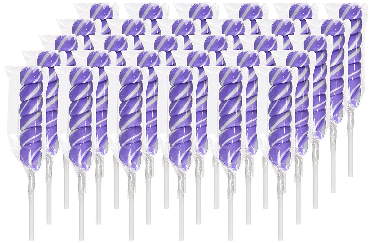 Purple grape Colorsplash Lollipops close-up, vibrant colors for buffets