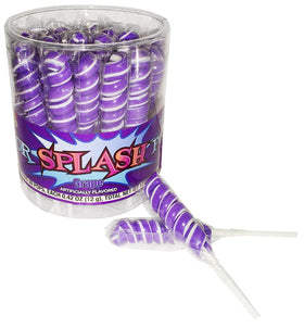 Colorsplash Lollipops jar with purple grape flavor, ideal for color-themed parties