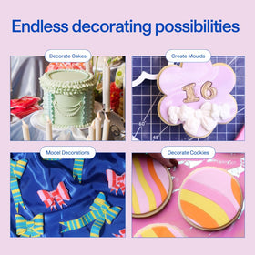Decorative toppers and accents with smooth, pliable Decorators Dough