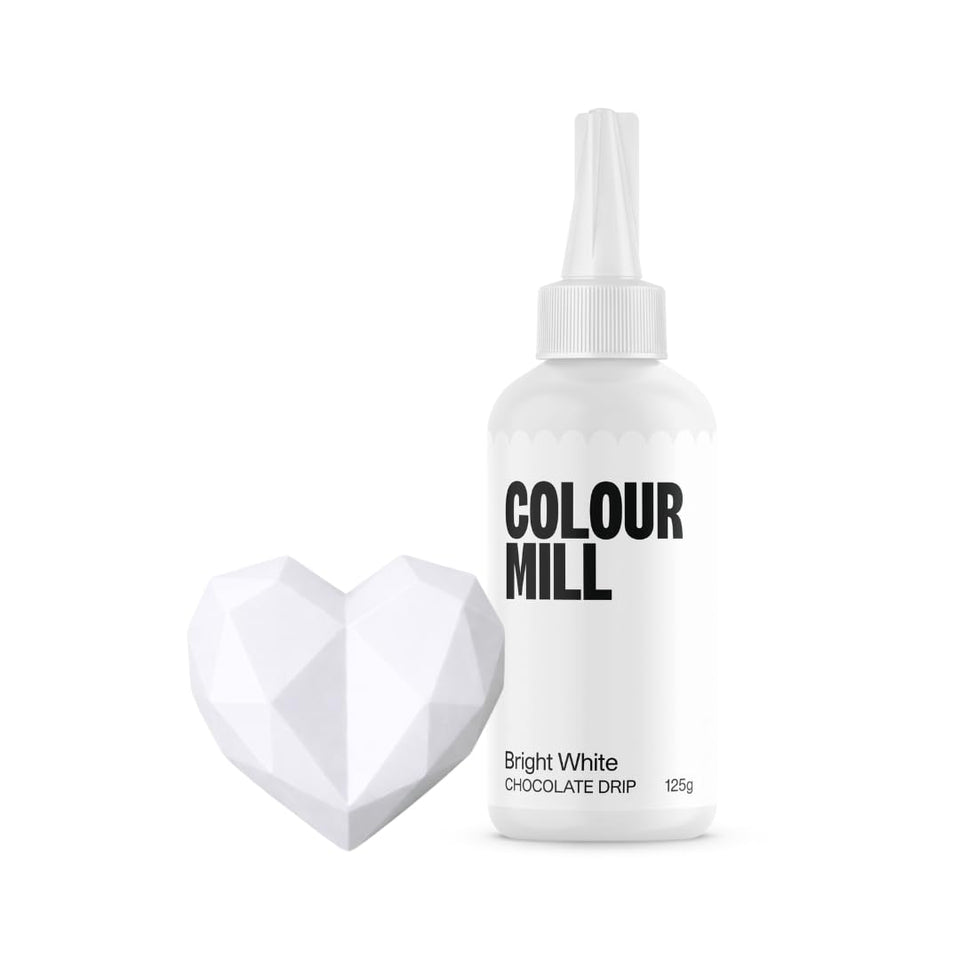 Colour Mill Chocolate Drip Easy-Melt bottle pour for smooth, even drips on desserts.