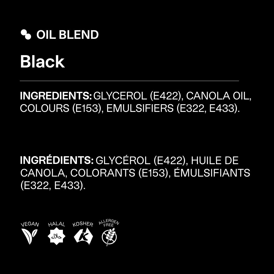 Colour Mill oil-based black ganache color for drips and layers.