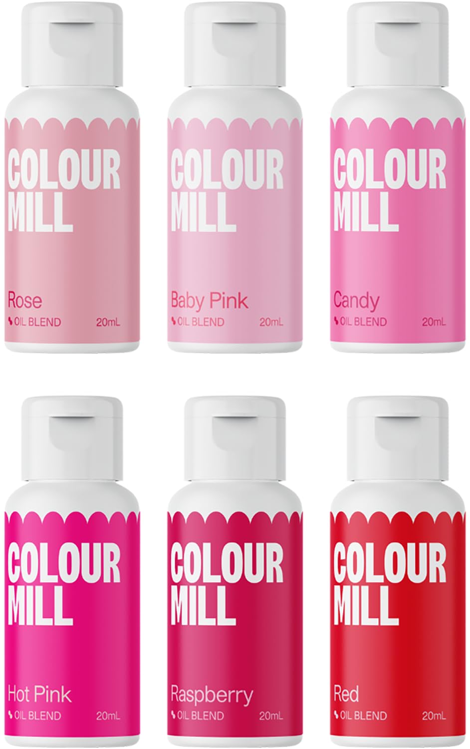 Colour Mill pink oil-based color in buttercream swirls for vibrant decoration.