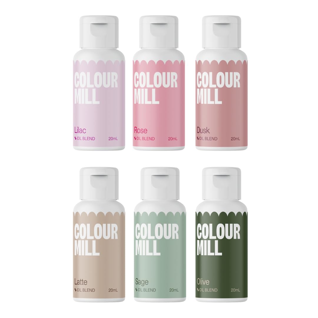 Colour Mill Botanical 6-pack: oil-based coloring bottles deliver vibrant buttercream hues.