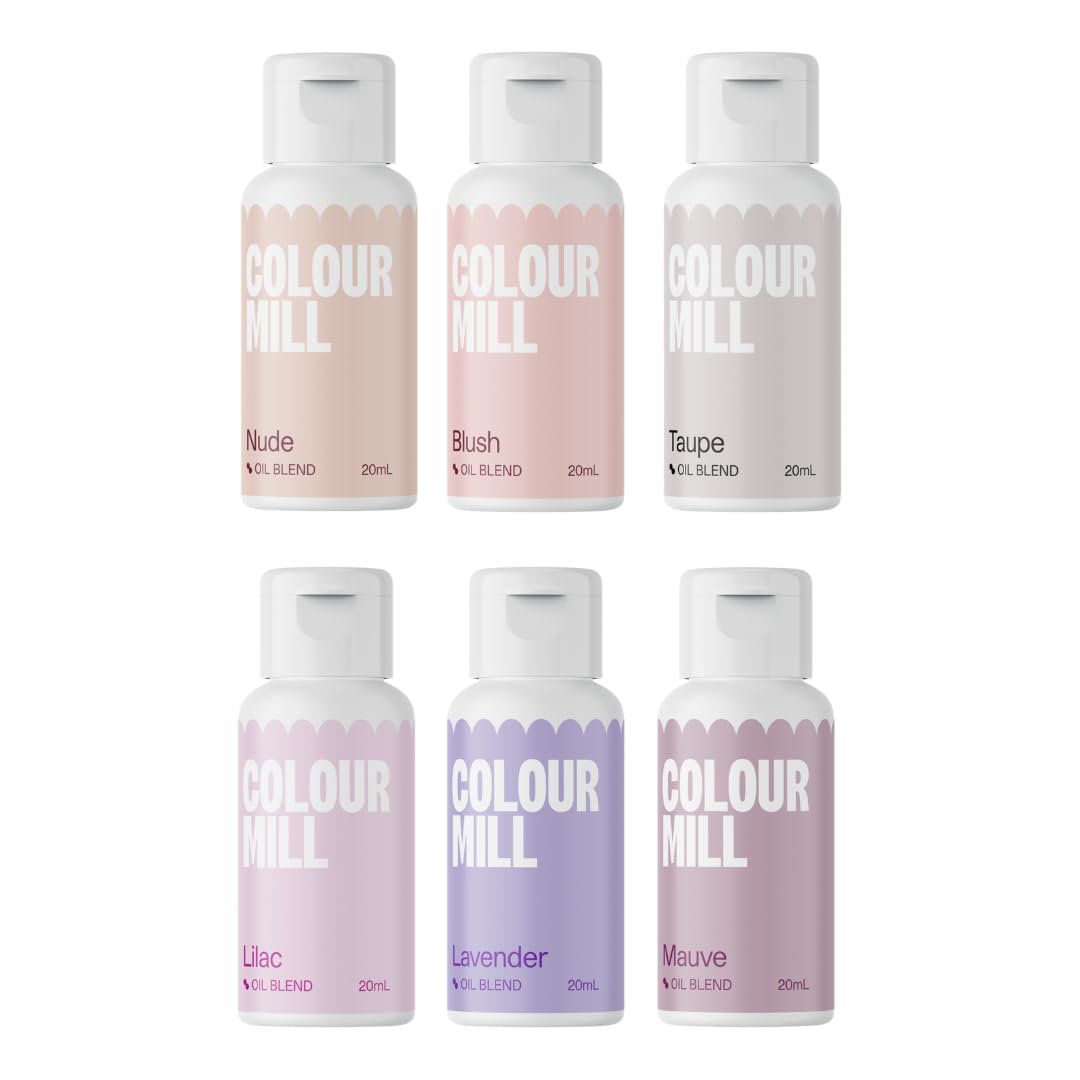 Colour Mill oil-based food colouring bridal pack bottle shot for vibrant cake colours.