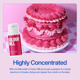 Ganache swirl colored with Colour Mill Oil-Blend for dramatic contrast