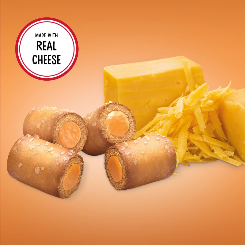 Close-up of Combos cheddar cheese filling in pretzel bites