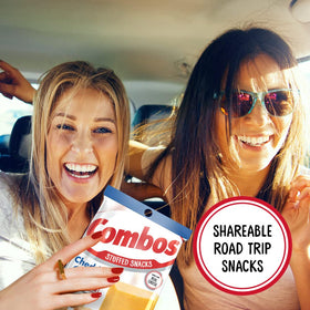 Combos Cheddar Crackers pack of 12 display, ideal for school lunch ideas.
