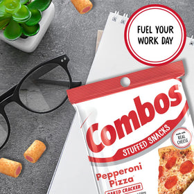 Combos Pepperoni Pizza Pretzel Snack Pack nutrition back shows calories and ingredients