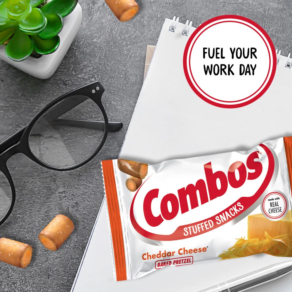 Crunchy pretzel exterior with creamy cheese in Combos snack
