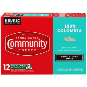 Community Coffee 100 percent Arabica label close-up highlighting premium origin