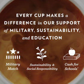 Community Coffee packaging and logo reflecting the brand's community roots