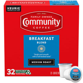 Community Coffee Breakfast Blend pod for a quick, flavorful morning cup.