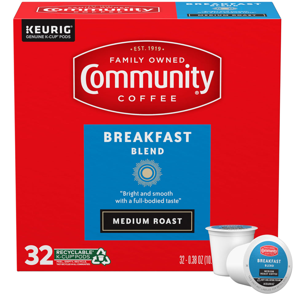 Community Coffee Breakfast Blend pod for a quick, flavorful morning cup.