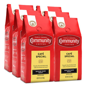 Community Coffee Café Special Blend 72 oz pack image, premium ground coffee for café-quality home brews.