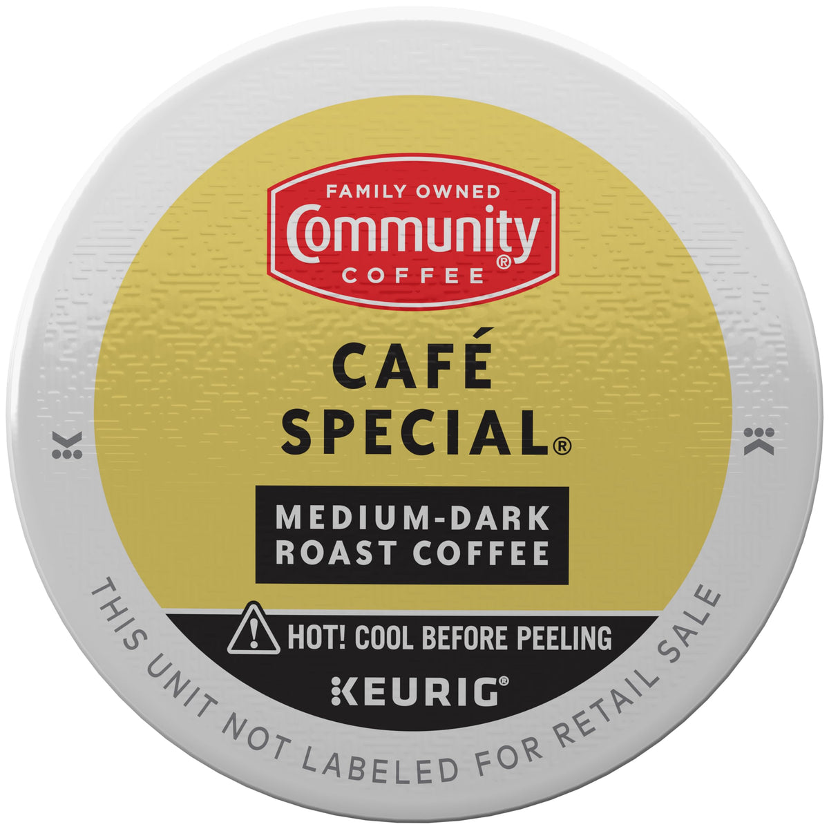 Community Coffee Café Special box back shows blend origins and sustainability notes
