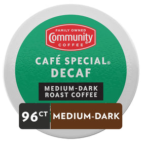 Close-up of Cafe Special Decaf pods showing quality and aroma.
