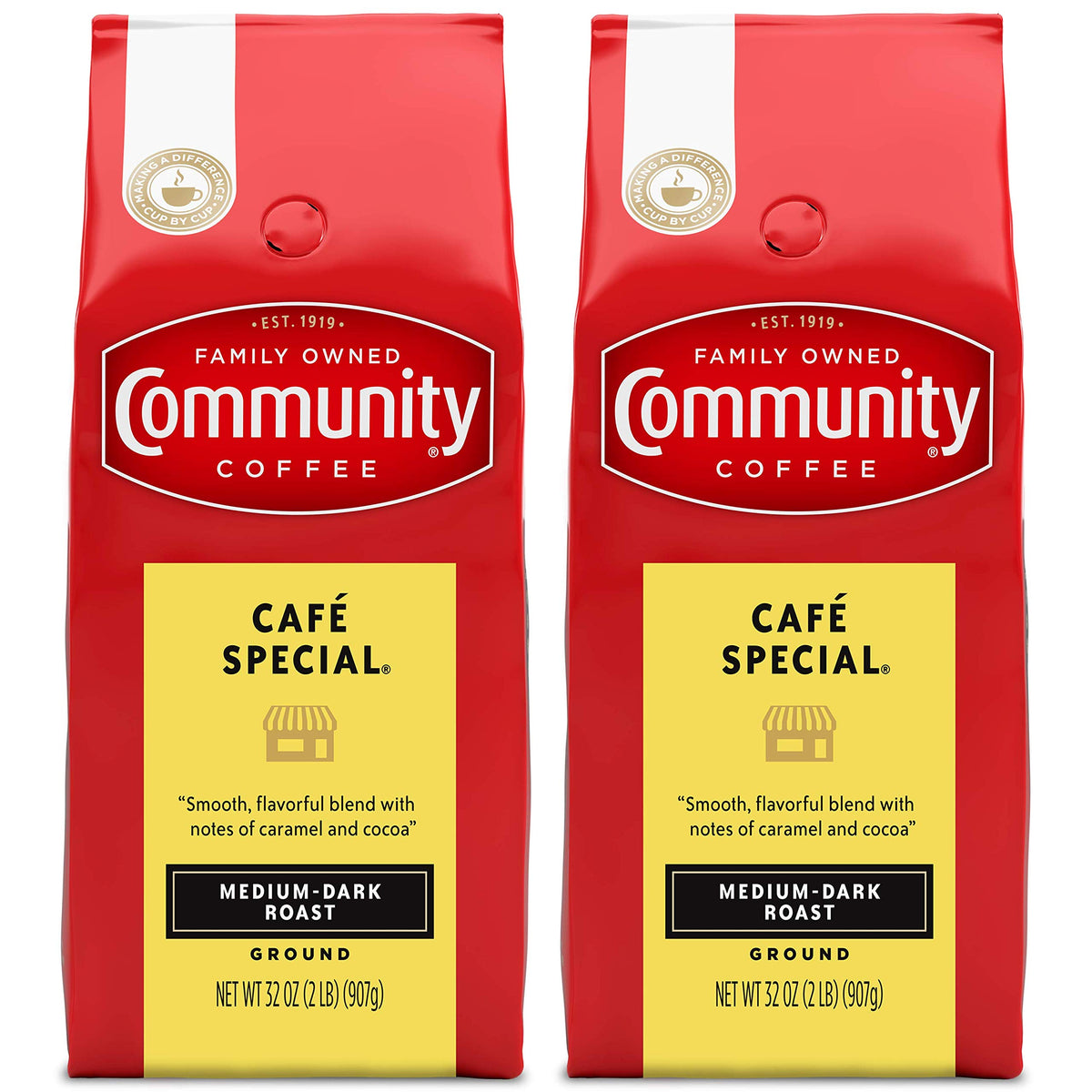 Community Coffee Cafe Special ground coffee pack ideal for balanced drip flavor at home.