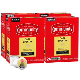 Community Coffee Cafe Special medium-dark roast K-Cup pod in box for quick cafe-quality coffee at home