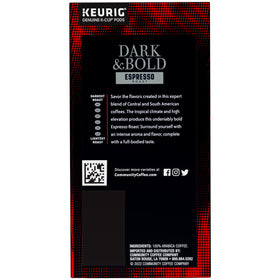Packaging highlights Central and South American beans contributing to a smooth finish.