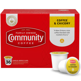 Community Coffee & Chicory 36-count pods ready for quick, consistent mornings.
