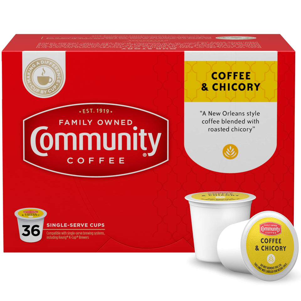 Community Coffee & Chicory 36-count pods ready for quick, consistent mornings.
