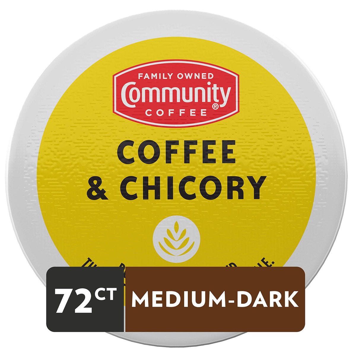 Closeup of coffee-chicory pods highlighting bold aroma and smooth finish.