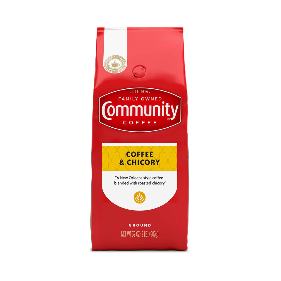 Community Coffee and Chicory Blend bag front highlights bold, flavorful profile for everyday mornings.