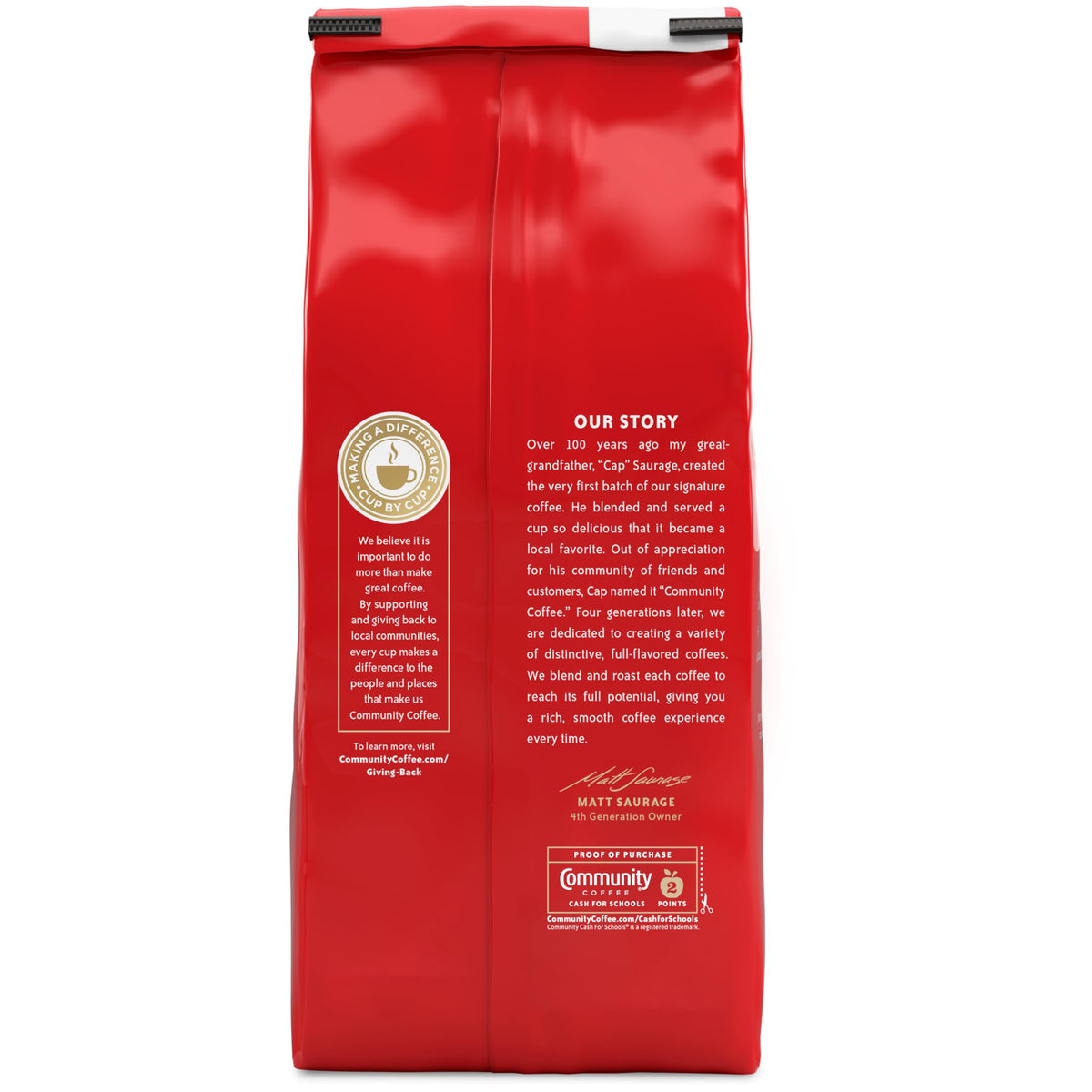 Community Coffee Coffee and Chicory cup exudes a rich aroma for drips and café au lait.
