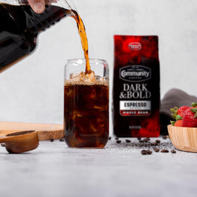 Pack of 6 Community Coffee Dark & Bold Espresso bags for steady supply.