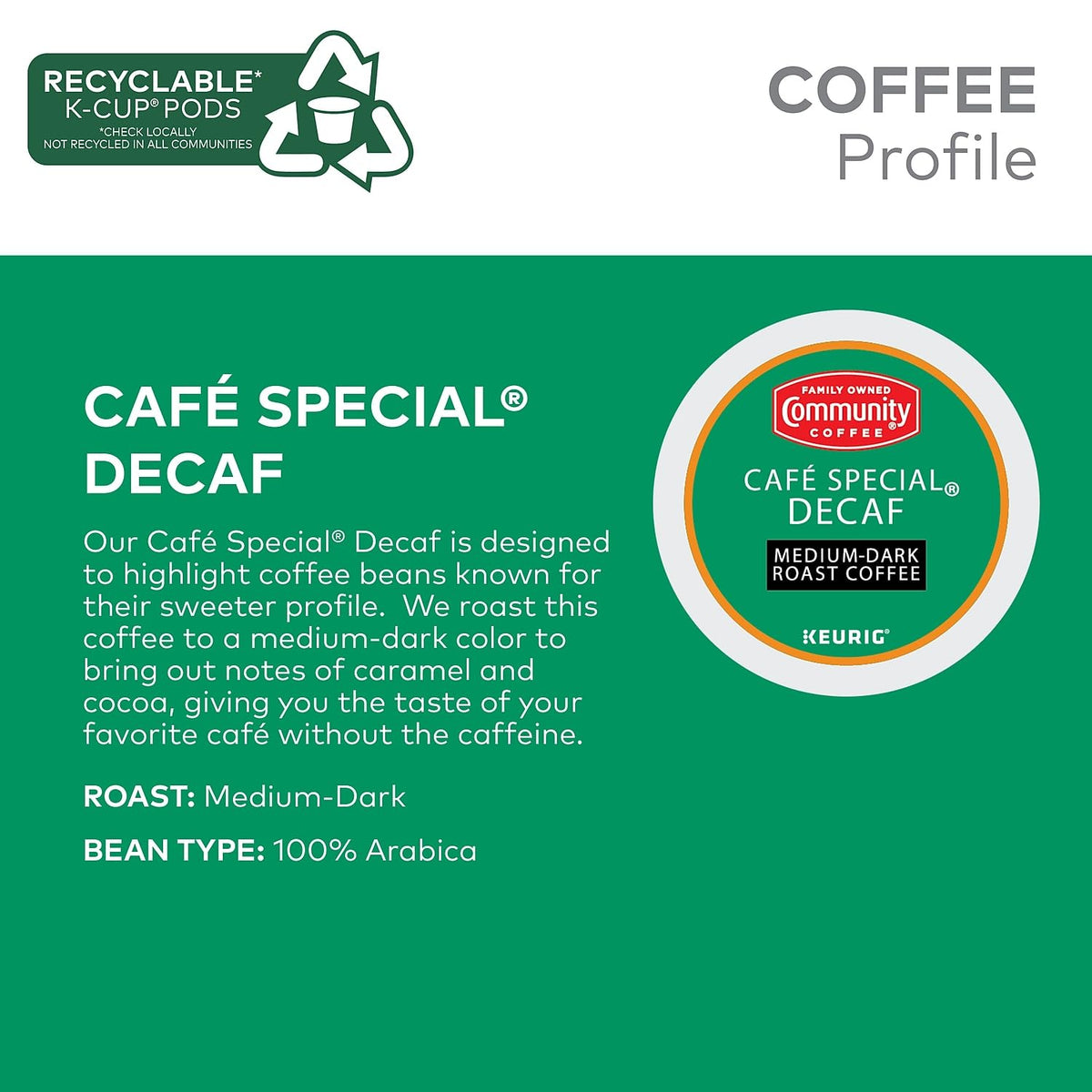 Creamy dessert pairing with Community Coffee Cafe Special Decaf for balance.