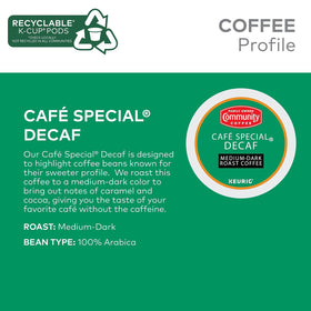 Creamy dessert pairing with Community Coffee Cafe Special Decaf for balance.