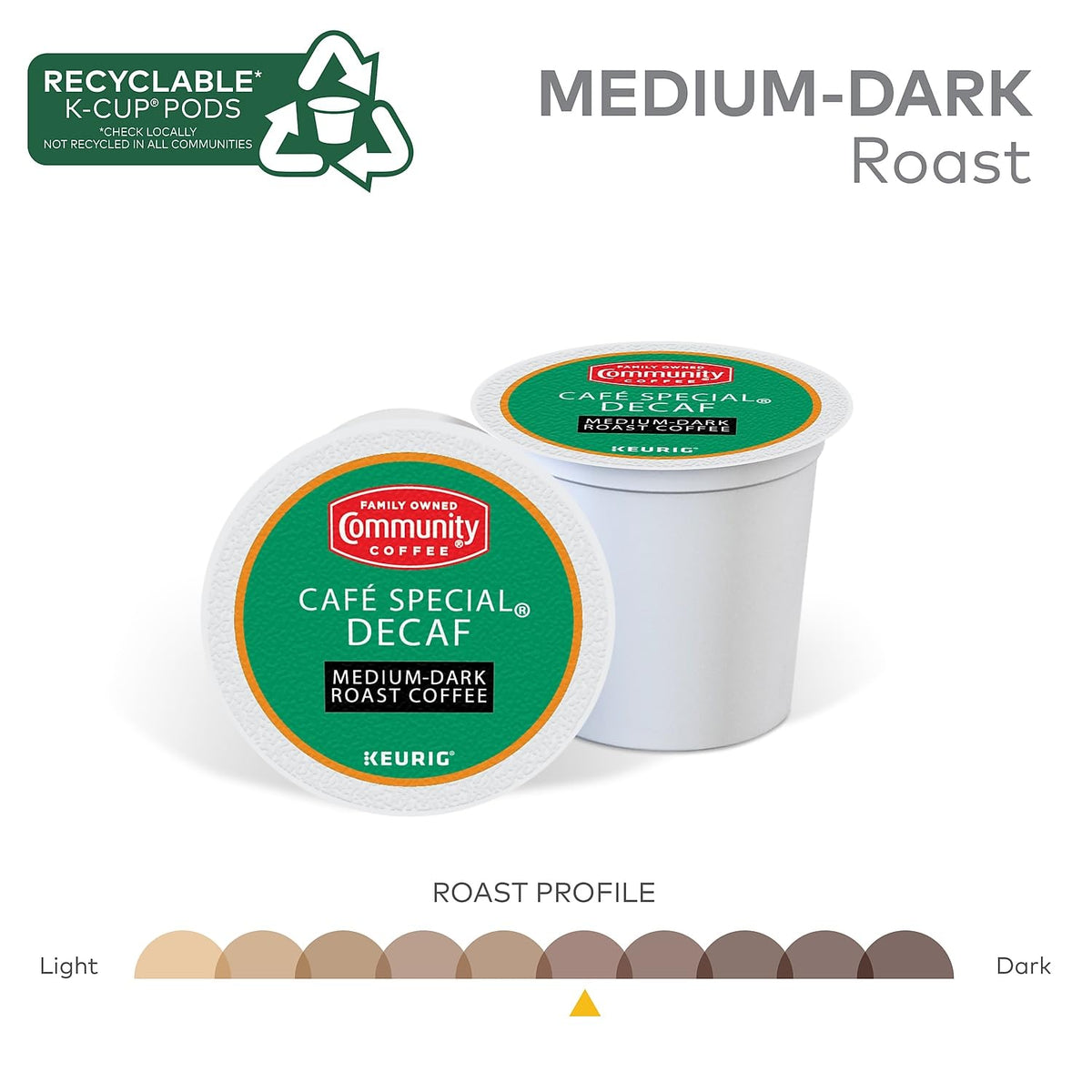 Evening-ready decaf moment from Community Coffee for relaxed sipping.