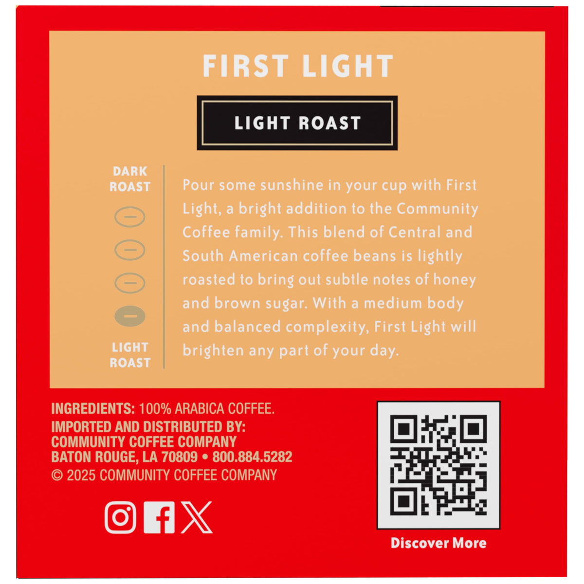 First Light brew pour captures a light roast aroma and smooth pour.