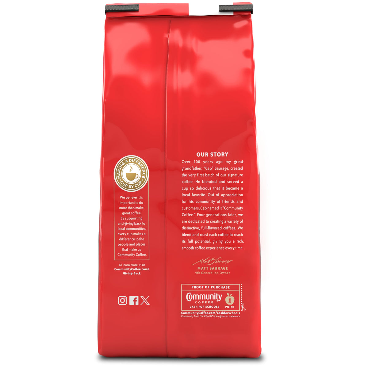 Ground First Light coffee with measurement cue, perfect for 2 tablespoons per 6 ounces.