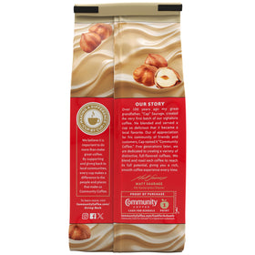 Community Coffee Hazelnut Creme aroma close-up highlights warm hazelnut notes