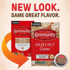 A brewed cup of Community Coffee Hazelnut Creme ready to enjoy