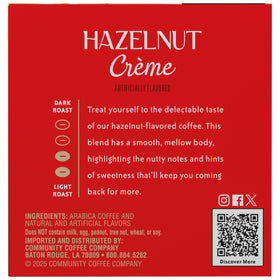 K-Cups close-up of Community Coffee Hazelnut Creme aroma and roast