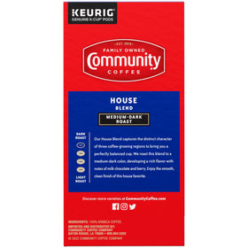 Close-up of Community Coffee packaging reflecting family heritage.
