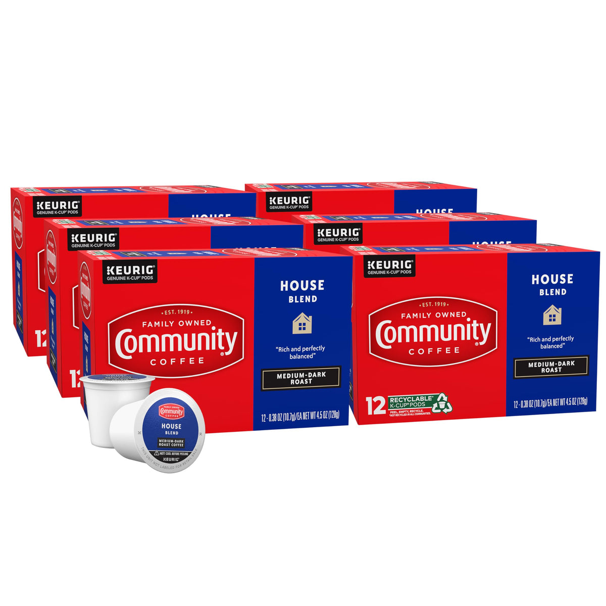 Community Coffee House Blend pods 72-count box for quick mornings