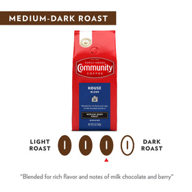 Pour-over setup featuring Community Coffee House Blend to showcase nuanced berry and chocolate notes.