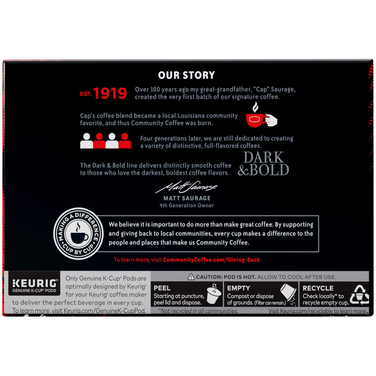 Keurig 2.0 compatible pod from Community Coffee ready for fast single-serve brewing.