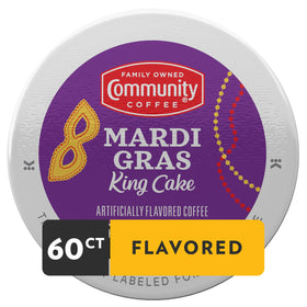 King Cake flavor K-Cups with cinnamon-vanilla aroma for festive cups.