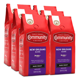 Community Coffee New Orleans Blend 72-ounce pack on display, ideal for bold drip coffee.
