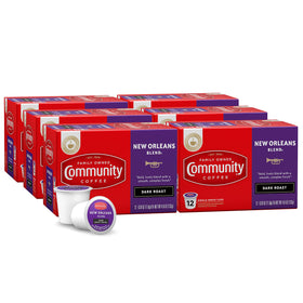 Community Coffee New Orleans Blend 72-pod pack for quick, bold mornings.