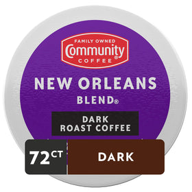 Community Coffee New Orleans Blend K-Cup pods for fast, consistent brews.