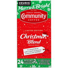 Seasonal aroma and smooth flavor from Community Coffee Christmas Blend.