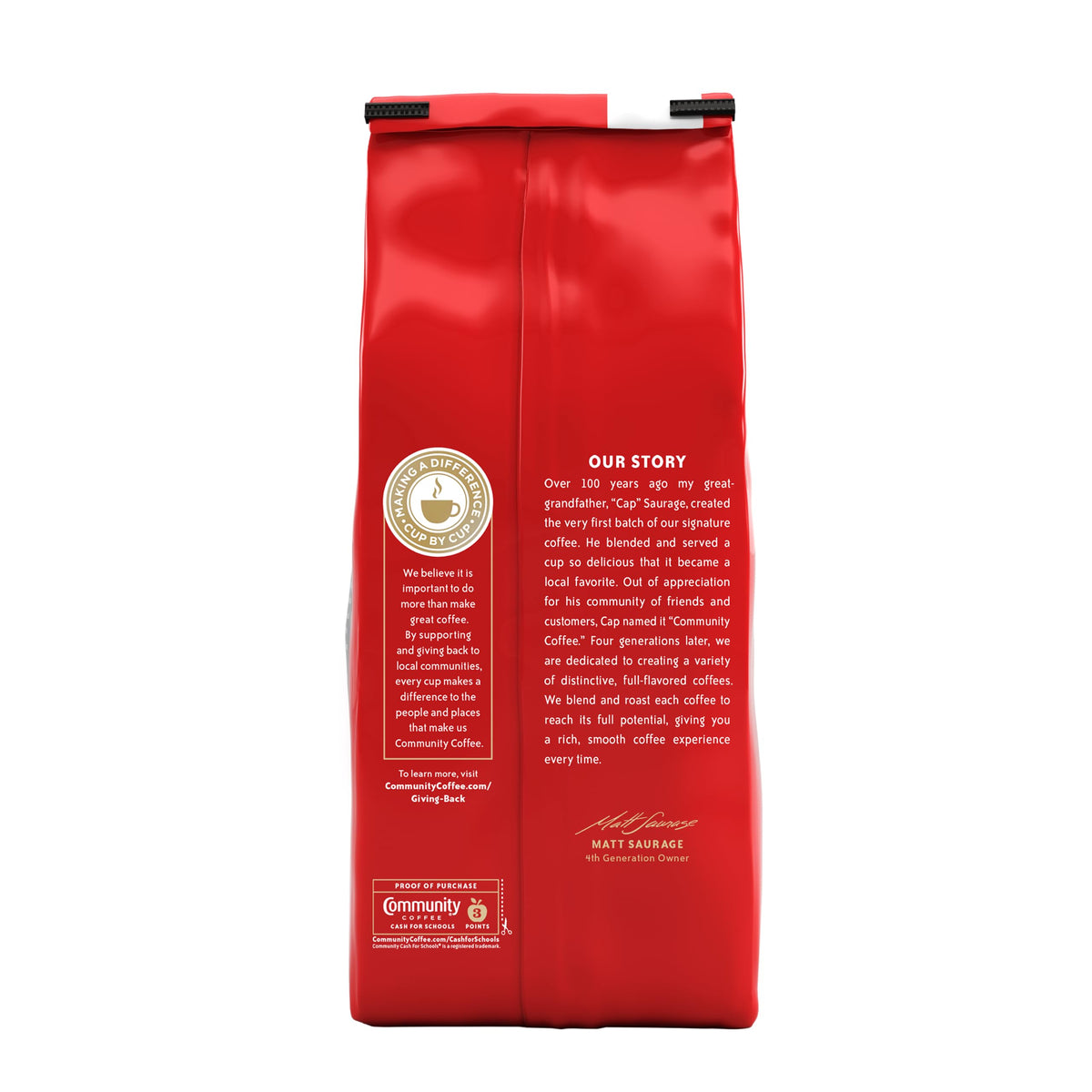 Community Coffee Signature Blend brewing pour-over capturing deep aroma and balanced flavor