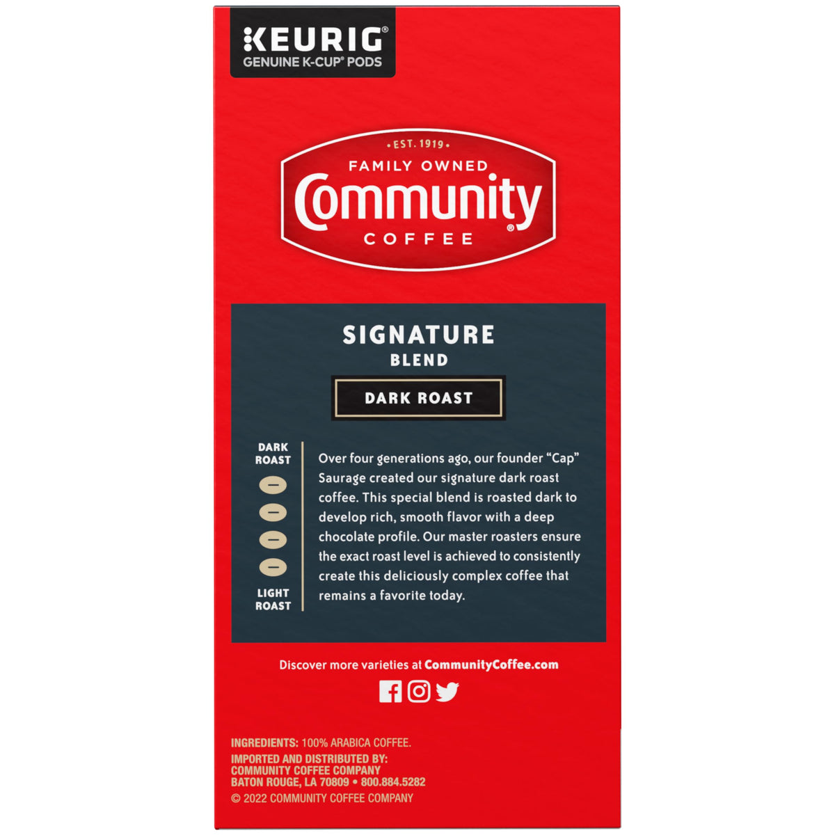 Keurig-compatible Community Coffee pods brew a consistent cup.