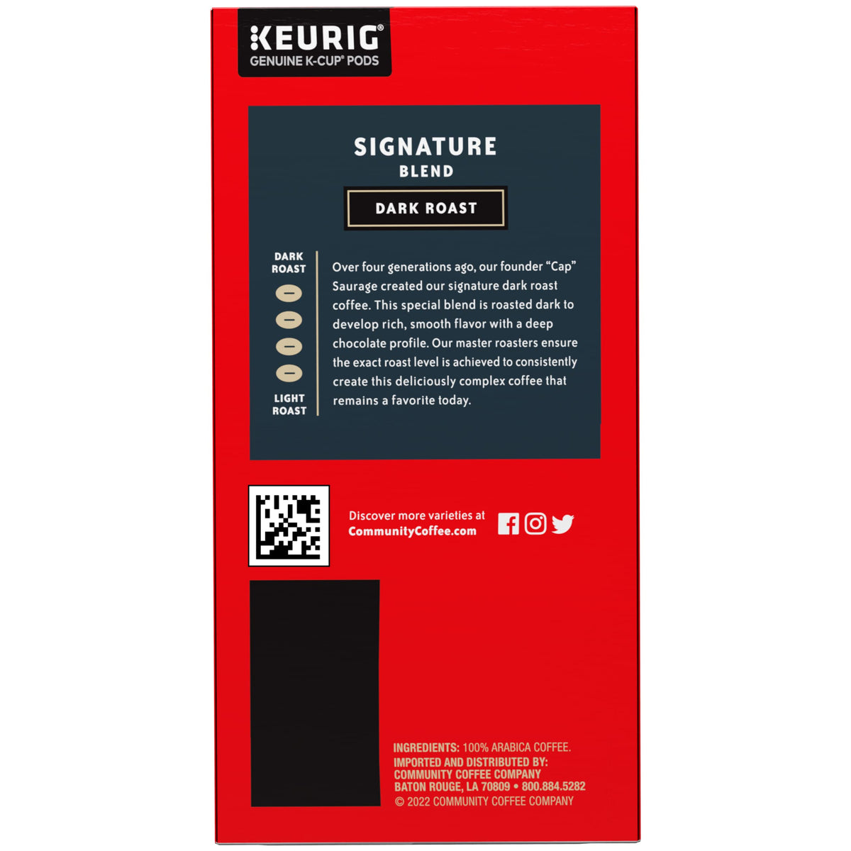 Community Coffee Signature Blend Keurig-compatible box and packaging.