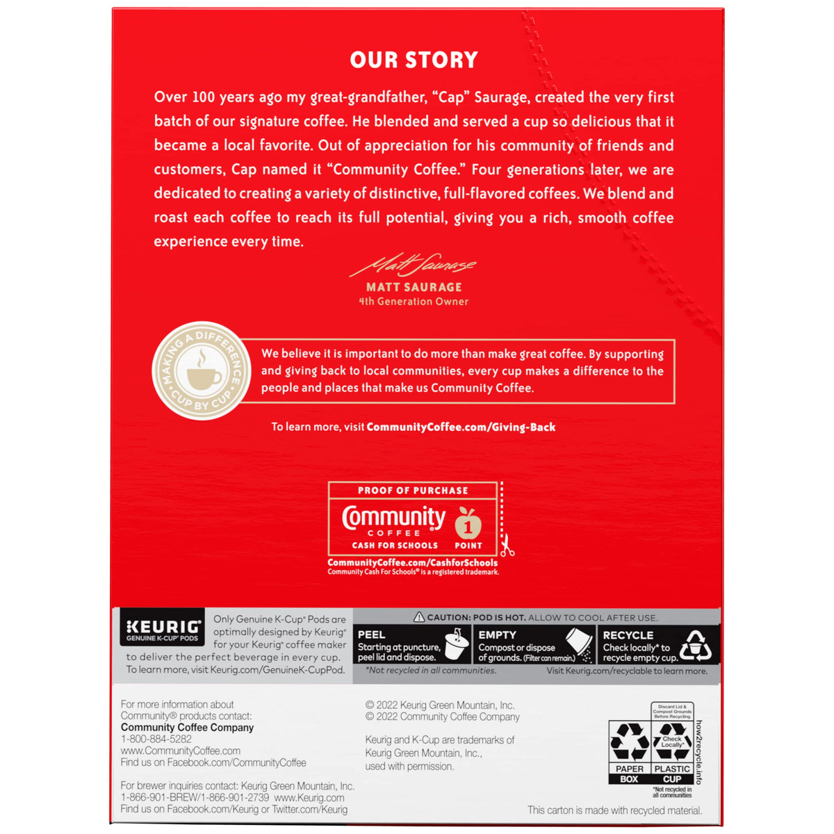 Community Coffee Signature Blend pack of 24 pods for Keurig compatibility.